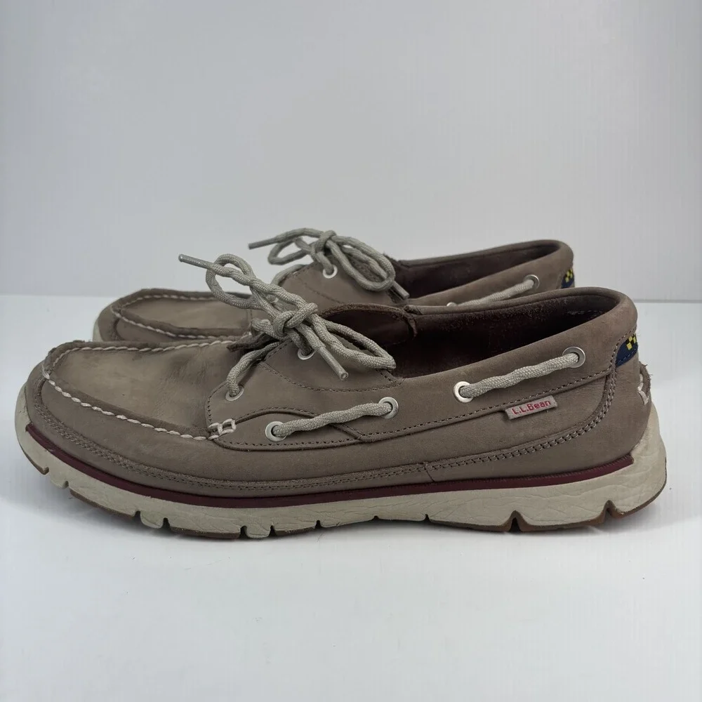 L.L.Bean Portlander Free Flex Men's US 10M Ledge Red Boat‎ Shoes Casual Slip-On